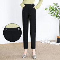 秋冬新款妈妈加绒加厚长裤外穿时尚中老年直筒百搭微辣裤保暖裤子