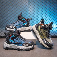 男童时尚炫酷旋转纽扣运动鞋高颜值厚底登山鞋青少年设计感休闲鞋