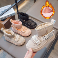 2023 冬季新款男童女童英伦保暖棉靴儿童中大童时尚雪地靴