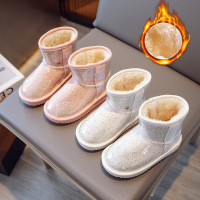 女童雪地靴冬季新款加绒加厚儿童棉鞋小女孩防滑防水短靴中大童