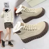 高帮鞋女2023冬季新款加绒保暖百搭学生大棉鞋松糕休闲鞋潮KT2509