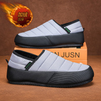 一脚蹬保暖棉鞋冬季加绒加厚室内室外两穿包跟休闲鞋男士防寒棉鞋