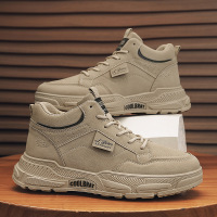 马丁鞋2023年秋季复古英伦风高帮休闲百搭男士增高运动厚底男靴