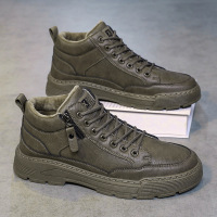 马丁靴2023秋冬上新男士运动超纤面保暖侧拉链低帮复古工装男靴