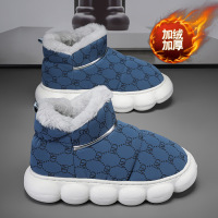 冬季男士高帮加绒套脚雪地靴厚底增高加厚保暖户外休闲棉鞋男鞋