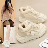 2023冬季新款加绒加厚韩版高帮老爹鞋女ins学生棉鞋运动女鞋C60