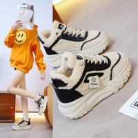 2023冬季新款棉鞋保暖运动鞋加绒韩版学生ins高帮休闲老爹鞋女C60