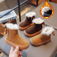 女童鞋雪地靴2023新款冬季儿童大棉鞋短靴加绒加厚时尚女宝宝短靴