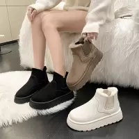休闲加绒加厚厚底雪地靴女款2023新款冬季马丁靴保暖增高棉鞋