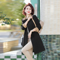 2024年新款妈妈外套40岁60中老年人中长款开衫常规款春季风衣女装