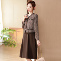2024春装裙子中老年妈妈装新品40岁两件套裙开衫气质过膝长裙女60