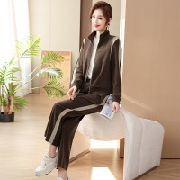 新款妈妈套装时尚女装新品两件套春秋休闲中年女士运动衫60岁洋气