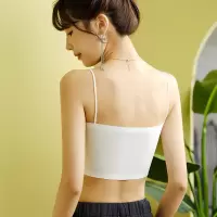 冰丝免穿文胸性感美背女士吊带背心春夏防透肉可拆卸杯垫美背抹胸