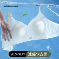 加大兔儿杯果冻条软支撑内衣女夏季超薄凉感无钢圈无痕文胸罩