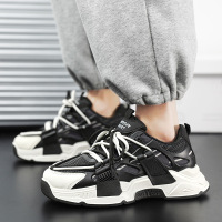 春季男鞋新款滴塑网布透气跑步运动老爹鞋厚底增高百搭休闲鞋