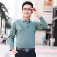 中年男士长袖简约T恤百搭polo衫春季新款上新商务休闲翻领爸爸T恤