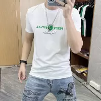 夏季新款短袖T恤男修身老虎头印花烫钻潮ins丝光棉圆领体恤男