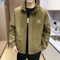 男装新款春装工装拼接刺绣夹克潮流初春痞帅立领韩版外套上衣