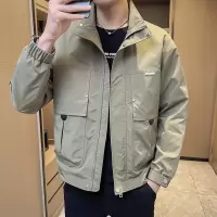 痞帅秋冬季外套新款男立领工装夹克上衣潮牌男装褂子时尚潮in