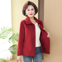 中老年妈妈装春秋外套40-60岁女士时尚开衫中年女装春装新品呢子