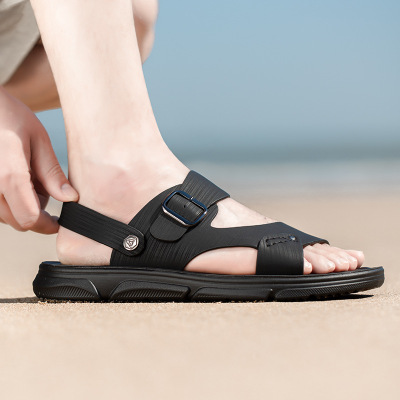 凉鞋男夏季新款外穿拖鞋两用休闲沙滩时尚越南鞋软底透气防滑男鞋