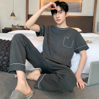 夏季睡衣男莫代尔薄款短袖长裤套装休闲宽松男士家居服大码可外穿