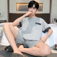 睡衣男士夏季莫代尔短袖短裤简约休闲大码青少年可外穿家居服套装