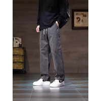 美式工装裤夏季新款拼接口袋男士直筒型宽松大码休闲长裤