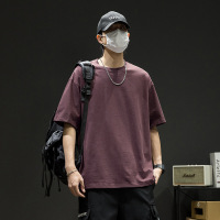 夏季奥代尔蜡染230g重磅短袖T恤潮牌男女同款落肩宽松炒雪花男装