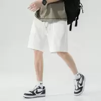 夏季男士短裤新品简约华夫格纯色休闲裤基础款宽松运动五分裤