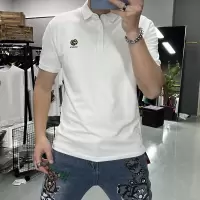 夏季新款翻领POLO衫男士短袖T恤上衣反领体恤修身丝光棉潮流简约