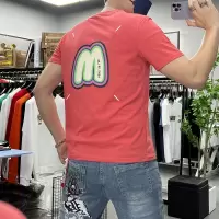 潮流短袖T恤男抖音同款刺绣圆领半袖丝光棉修身上衣夏季新款潮ins