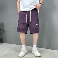 潮牌工装短裤男士夏季新款美式痞帅多口袋速干短裤透气直筒裤百搭