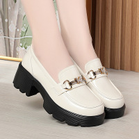 休闲鞋小皮鞋女春秋季新款增高女鞋厚底乐福鞋女松糕软底单鞋