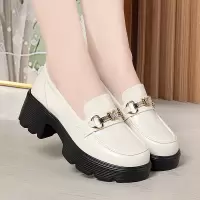 休闲鞋小皮鞋女春秋季新款增高女鞋厚底乐福鞋女松糕软底单鞋