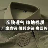 夏季男士棉质短袖T恤商务休闲简约徽章polo衫纯色T恤跨境外贸