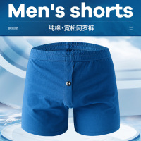 宽松男士内裤全棉平四角裤衩性感高腰阿罗裤透气男生青年大码短裤