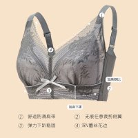 胖妹大胸显小文胸薄款大码内衣女无钢圈全罩杯聚拢收副乳上托胸罩