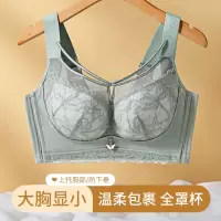 新款无钢圈加大码全罩杯内衣女大胸显小聚拢调整型蕾丝胸罩收副乳