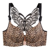 前扣美背文胸大码无钢圈200斤胖mm聚拢胸罩防下垂薄款无痕内衣女D