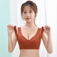 乳胶无痕美背提拉调整型文胸内衣女小胸聚拢无钢圈运动防下垂胸罩