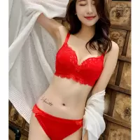 新款性感蕾丝花面文胸罩套装无钢圈内衣女小胸聚拢舒适透气调整型