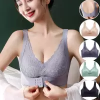 新款无痕无钢圈乳胶内衣女小胸聚拢前扣收副乳运动美背心式文胸罩
