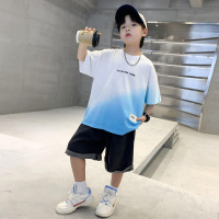 男童夏装套装新款洋气中大童时尚夏季男孩短袖牛仔短裤两件套