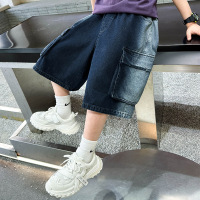 男童夏装牛仔短裤新款洋气时尚夏季男孩夏款工装七分裤