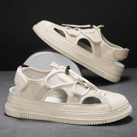 涉水凉鞋男款夏季外穿镂空运动厚底男士一脚蹬懒人开车沙滩鞋