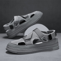 涉水凉鞋男款夏季外穿镂空运动厚底男士一脚蹬懒人开车沙滩鞋