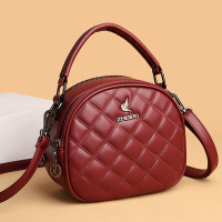 包包女包新款斜挎包时尚菱格女士单肩包女洋气小圆包