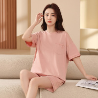 年新款睡衣女夏季纯棉短袖短裤宽松甜美卡通家居服套装可外穿