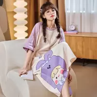 韩版睡衣夏天睡裙女夏纯棉短袖休闲时尚宽松学生可外穿可爱家居服
